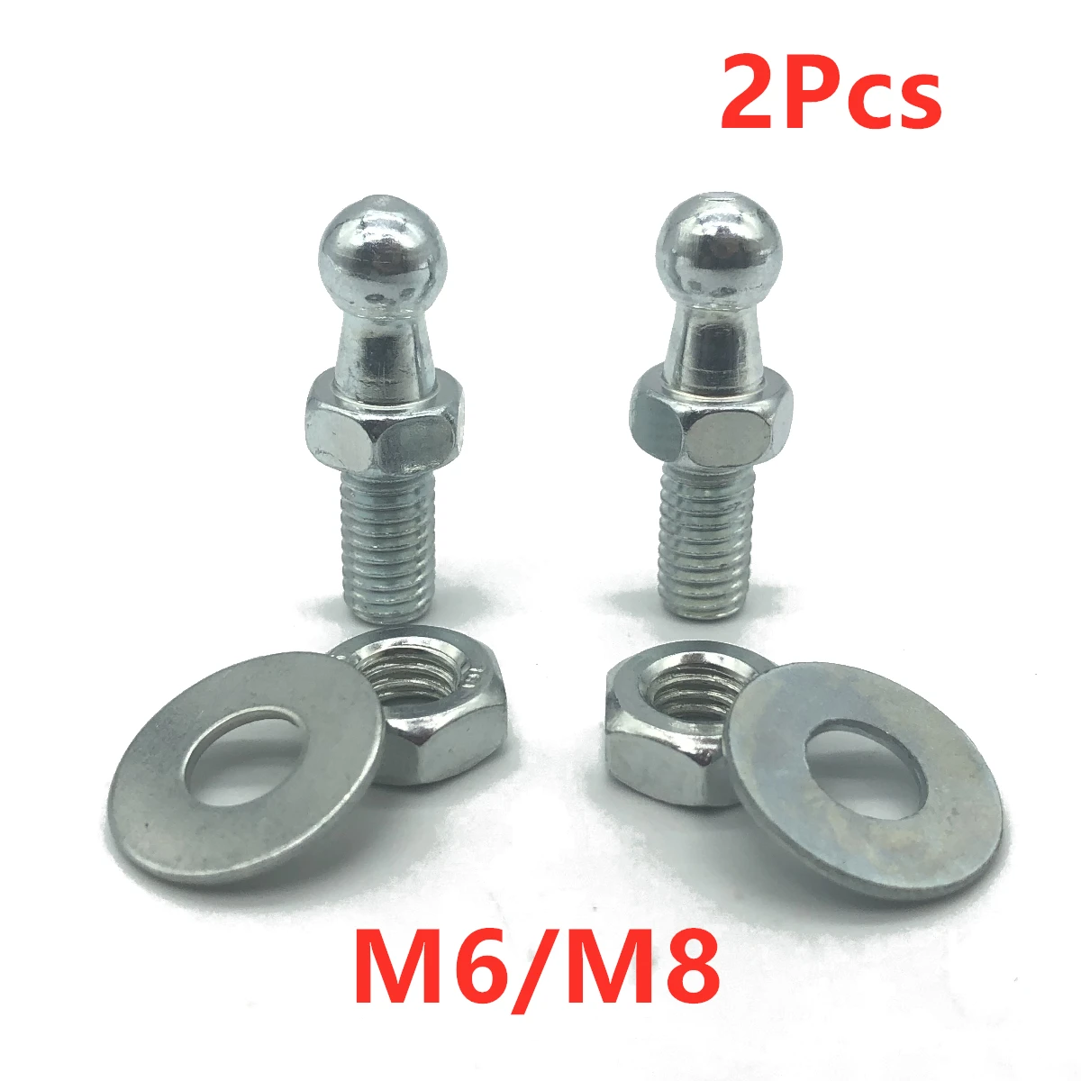 2x10mm M8 M6 capot de démarrage universel, connecteur d'extrémité de jambe de force à gaz, broche de boulon de vis à billes avec écrou de joint pour Supports de levage à ressort