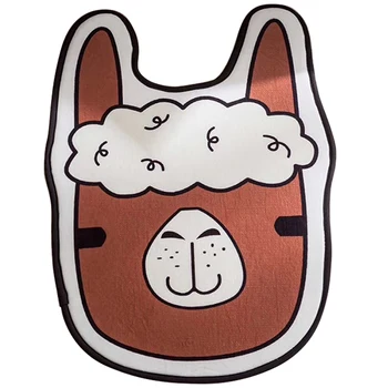 

Cute Cartoon Design Bath Mat Alpaca Pattern Carpet Non-slip Soft Bath Mat Rug for Living Room Decoration