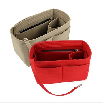 

Purse Organizer Insert Makeup Handbag , Felt Bag Organizer with Zipper, Handbag & Tote Shaper, Fit Cosmetic Bags Never Full,Tote