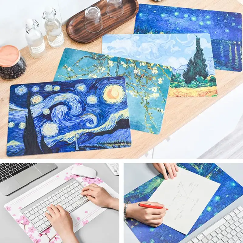 Игровой коврик для мыши масляный рисунок с мышью стола новым принтом клавиатурой