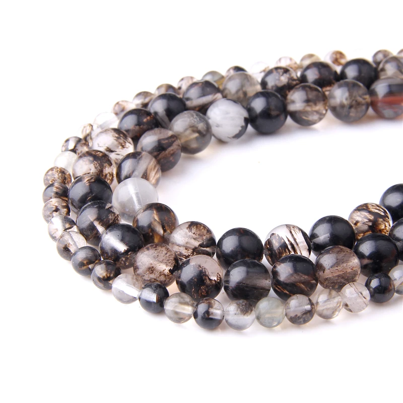 

Natural Stone Beads Smooth Black&White Watermelon Tourmaline Stone Beads Round Loose Spacer Beads For Jewelry Making Gift 4-12mm
