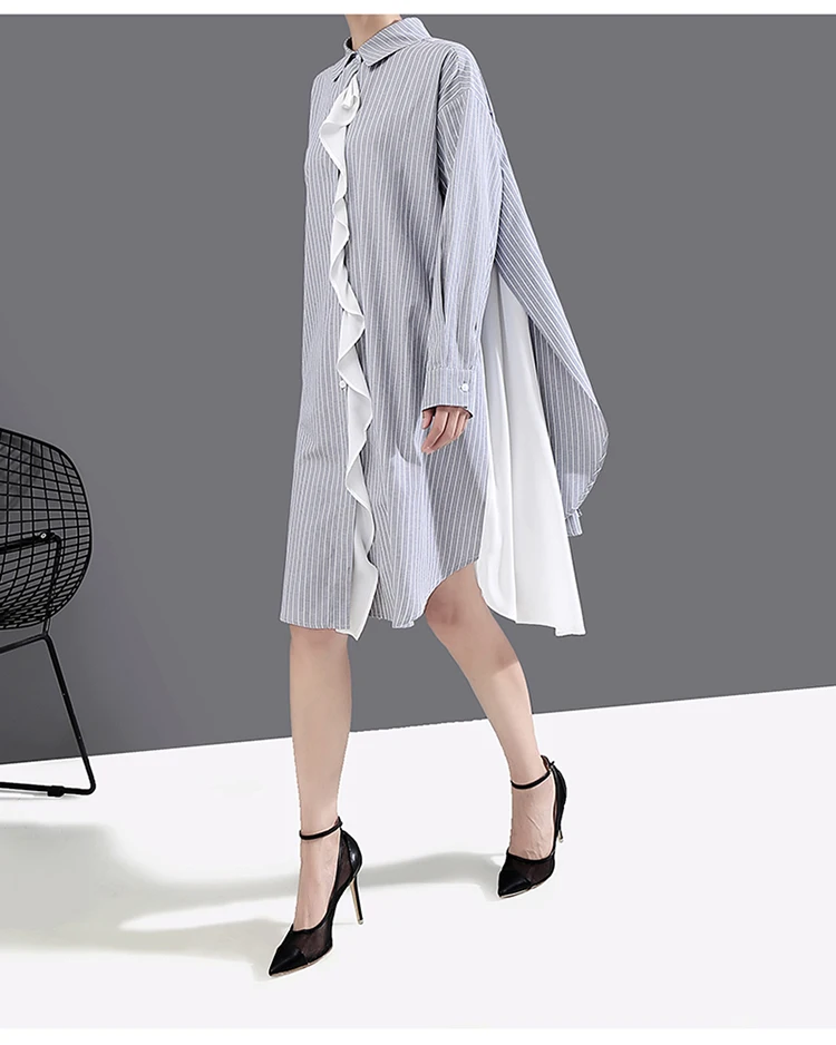Новинка, корейский стиль, женские осенние модные Многослойные кофты с длинными рукавами, платье длиной до колена, винтажное Повседневное платье миди, 5447