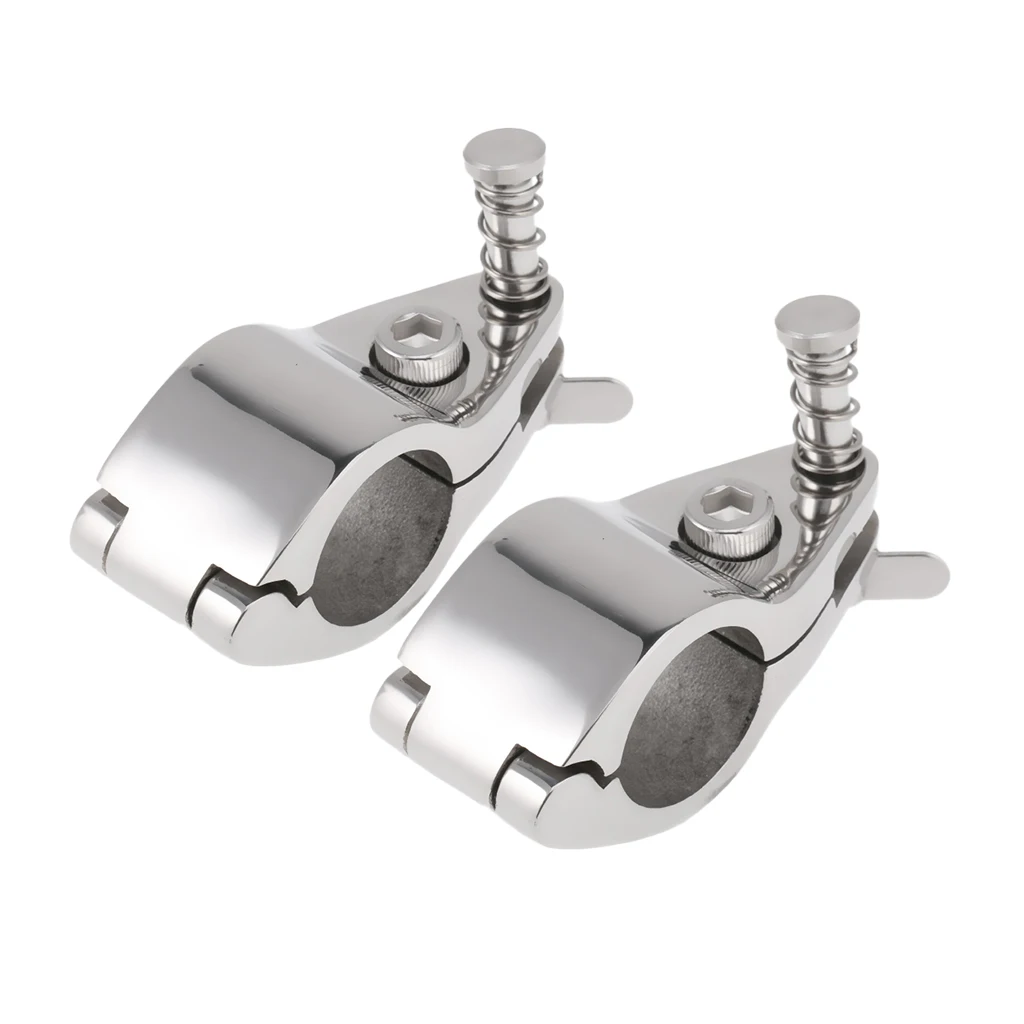2pcs Boat Canopy Fitting Tube Clamp Fits for 0.87inch Outer Diameter Tube Frame Hinged, 316 Stainless Steel