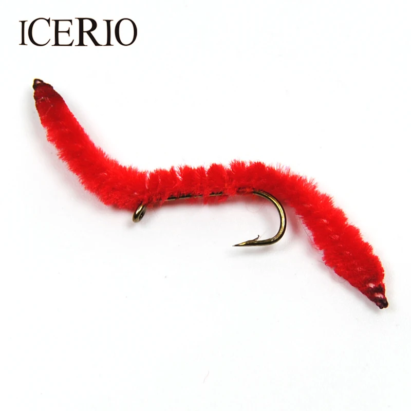 ICERIO 8 шт. алый сан-хуан червь водные черви летающие искусственные приманки #10 |