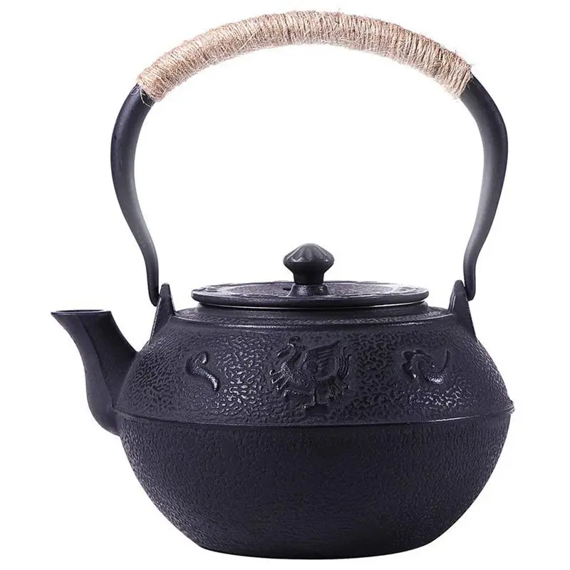 

Japanese Cast Iron Teapot Kettle with Stainless Steel Infuser / Strainer , Suzaku 40 Ounce (1200 ml)