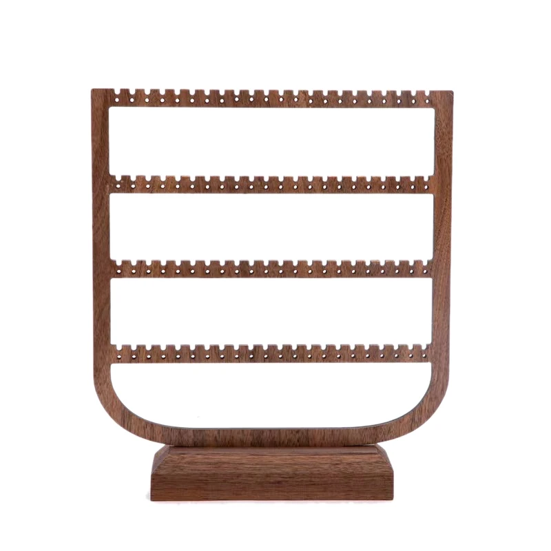 Ear Clip Earrings Shelf Display Stand Home Storage Hanging Necklace Stand Earrings Black Walnut Large Capacity - Цвет: 4 floor