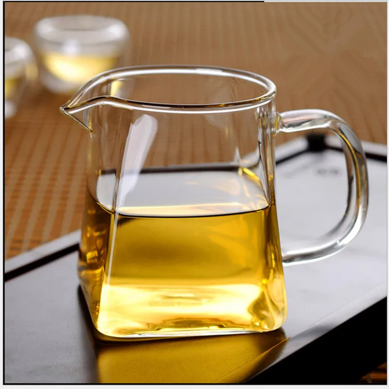 

Glass Pitcher Square Tea Pitcher Thick Tea Pot Fair Cup Kung Fu Tea Set Accessories 350 Ml Customizable