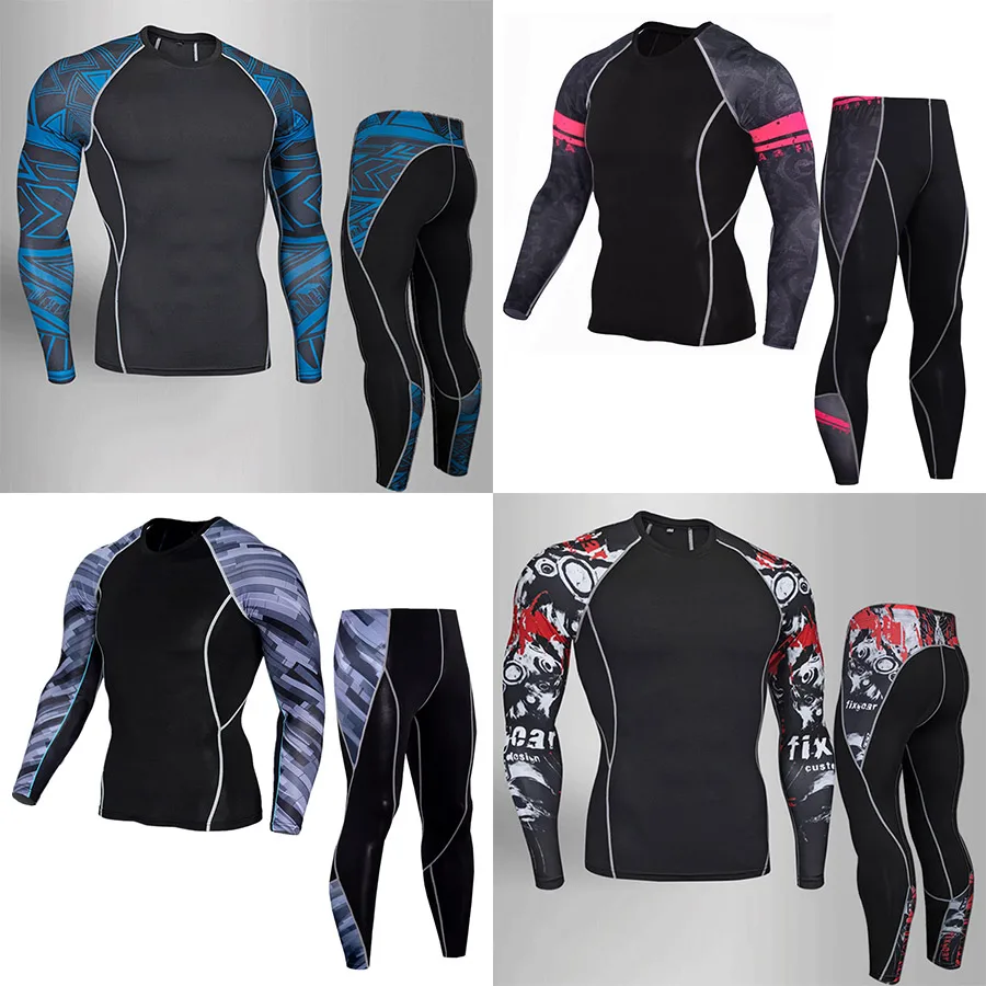 Мужская футболка для бега MMA Rashguard с длинным рукавом и принтом черепа 3D