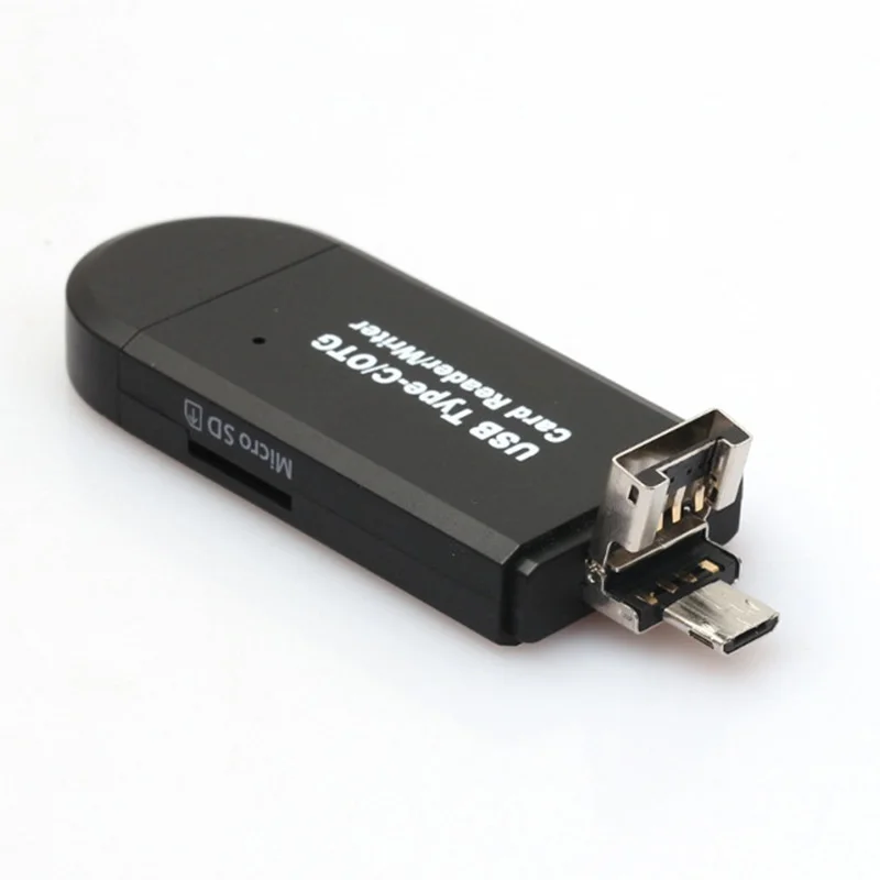 

Portable Type-C Card Reader SD/Micro SD Card Foldable USB OTG Adapter For Macbook Laptop Smartphone