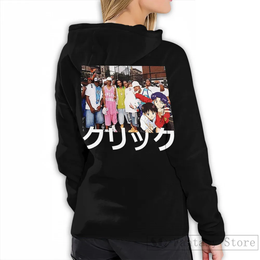 Мужские толстовки, свитшоты для женщин забавные Dipset x Evangelion x Clique Повседневная Толстовка с капюшоном