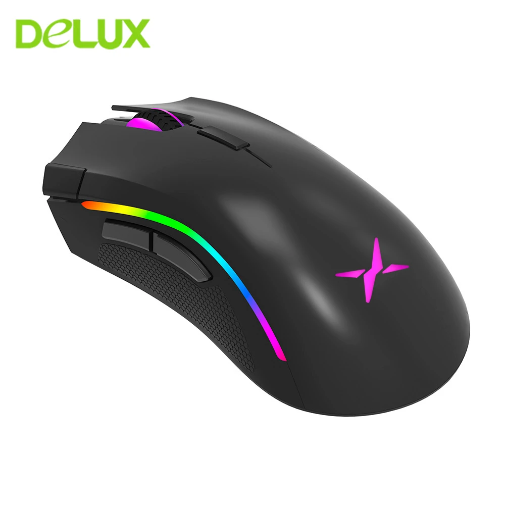 DELUX M625 PMW3360 RGB игровая мышь геймерская эргономичная Проводная компьютерная оптическая сенсорная мышь Mause 12000 dpi 7 кнопок Usb игровая мышь для ПК