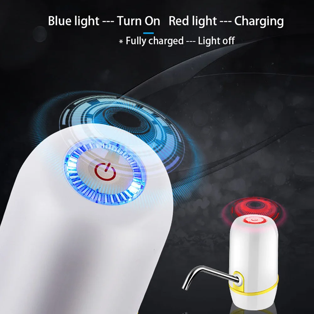 Bottled Dispenser Pump Bottled Water Pump Electric Water Pump Creative Portable Rechargeable 1200mAh 304 Stainless Steel 4W
