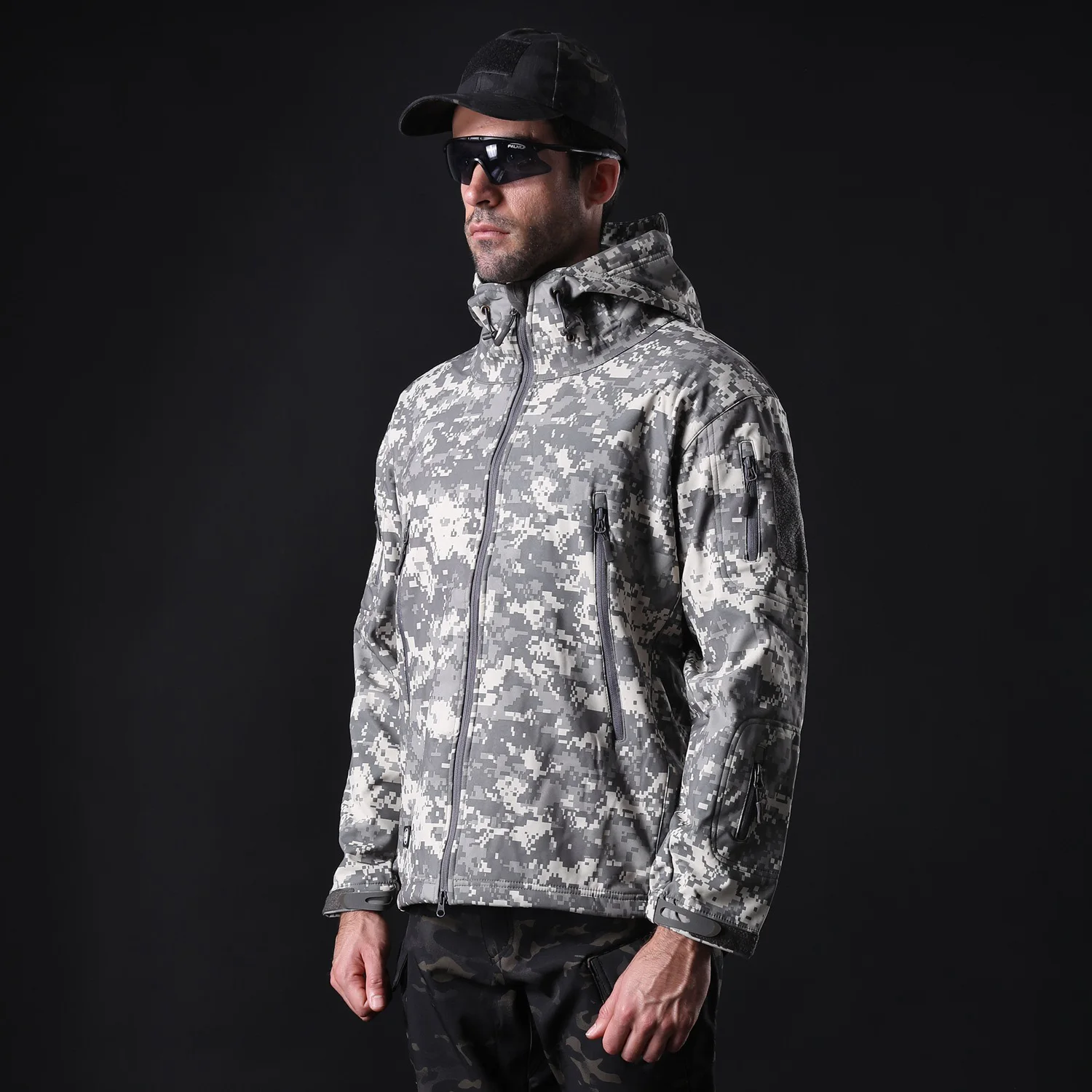 PureLeisure зимняя рыболовная уличная флисовая куртка с капюшоном мужская Военная Тактическая охотничья одежда для рыбалки Походное пальто