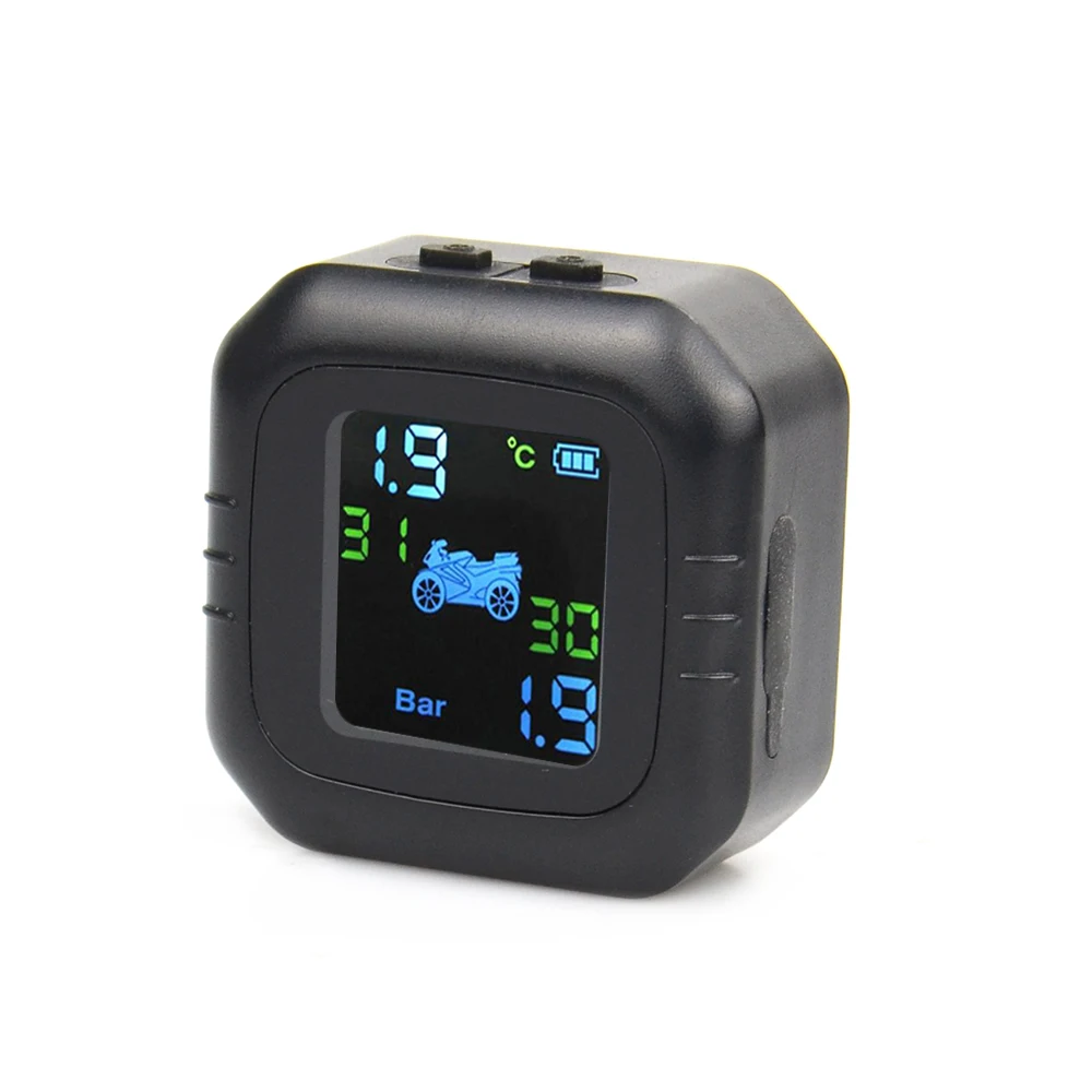 2020 USB Solar TPMS  Motorcycle  Charging Motor Tire Pressure Tyre Temperature Monitoring Alarm System with 2 External Sensors