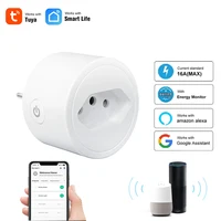 BR Brazil Standard Tuya Smart Socket WIFi Smart Plug,Power Energy Meter Monitoring,Wireless,Alexa Voice Remote Control,16A 3500W