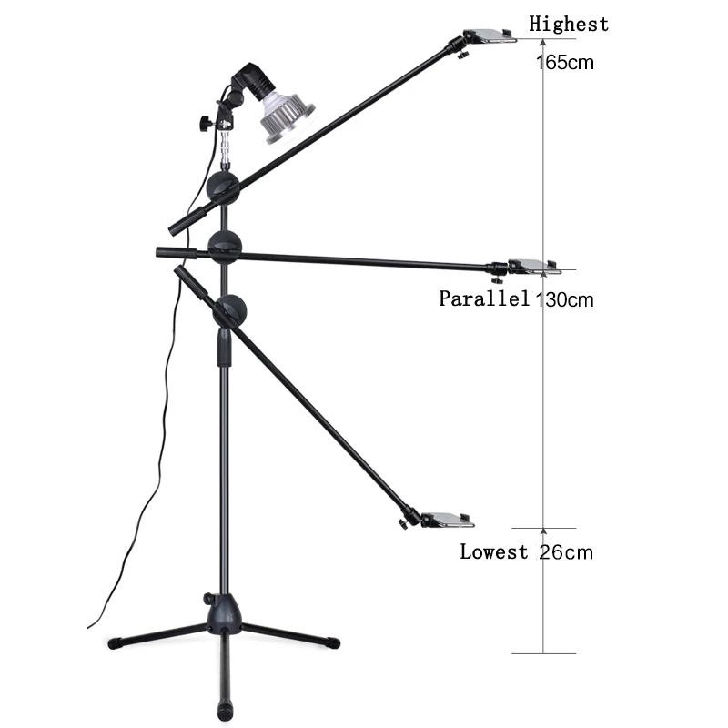 Фотографический светодиодный светильник заполняющая лампа софтбокс с отражателем 1,3 м напольная стойка штатив кронштейн для телефона видео съемка Фотостудия