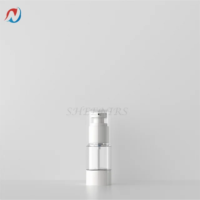 2pcs 15ml/30ml/50ml/80ml/100ml Airless Lotion Cream Pump Bottle Refillable Empty Clear Travel Containers Liquid Vacuum Press Jar 15ml