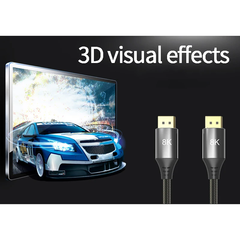 DisplayPort Cable 144Hz Display Port Cable 1.4 8K 60Hz HD 3D for HDTV Image Card Projector DisplayPort to DisplayPort Cable