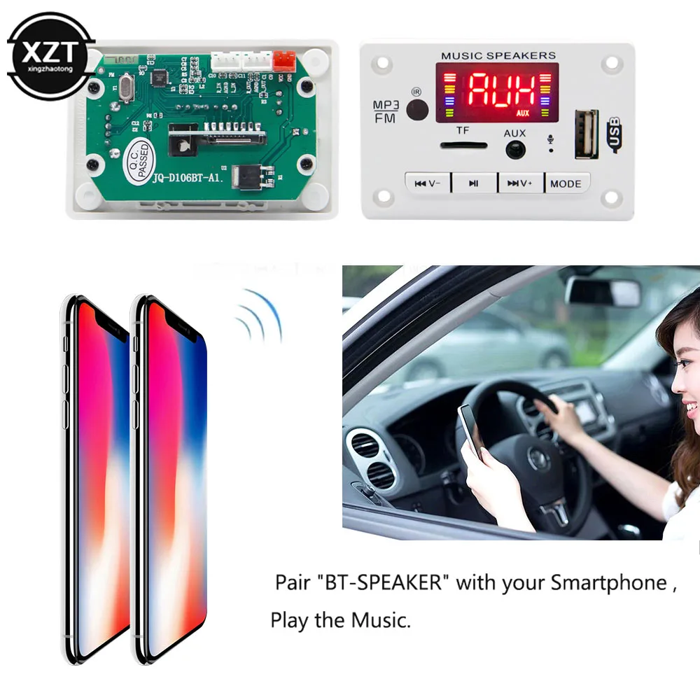 

Беспроводной автомобильный mp3-плеер V5.0, динамик, модуль декодирования MP3, беспроводной разъем для USB TF карты/USB/FM/удаленные автомобильные аксессуары