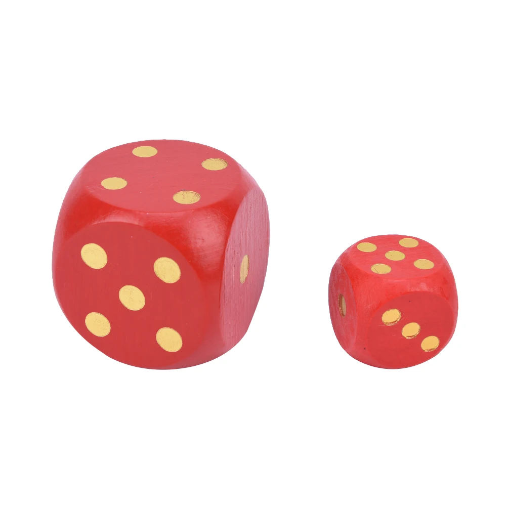 Wooden Dice Cubes 1PC 3cm 5cm Big Size Number Or Point Cubes Round Coener Kid Toys Game 6 Sided game dice dice set