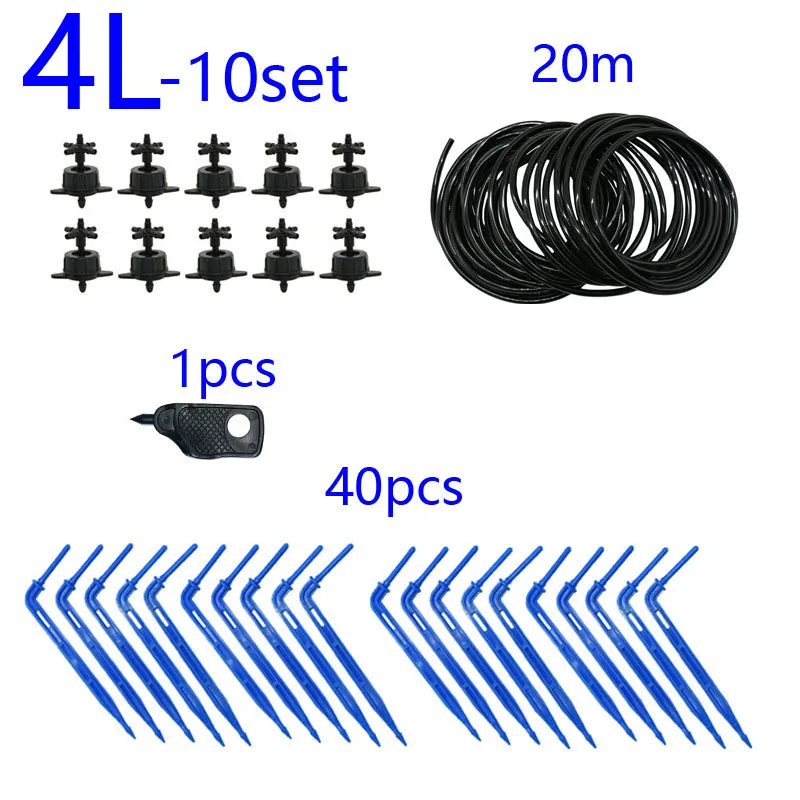 4L 8L стрелка флакон-капельница 4-полосная капельного стрелка 2-полосная излучатель полива и орошения системы горшечные растения с парниковых люкс - Цвет: 4Lx10 set