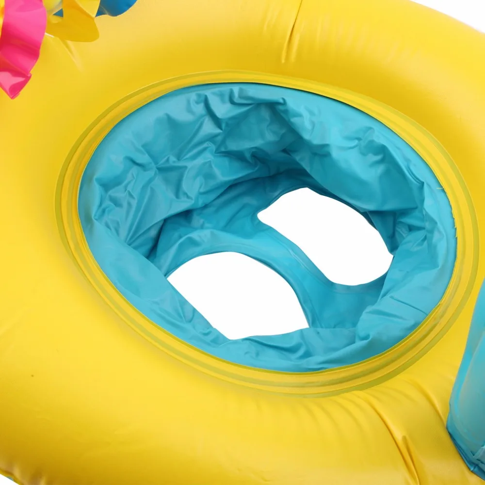 Новое безопасное мягкое Надувное плавающее кольцо для мамы и ребенка, детское сиденье, двойной человек, плавательный бассейн, синий/желтый цвет