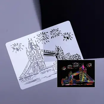 

1Pcs Painting Template Children's DIY Cutout Hand Account DIY Album Theme Lace Ruler Drawing Board Stencil Decoration Tools