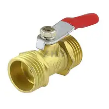 1/" PT 21 мм Наружная резьба полный порт красный рычаг Поворотный кран