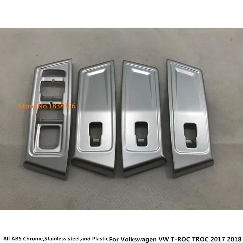 Для Volkswagen VW T-ROC TROC автомобильный стикер Внутренняя дверь окно стеклянная панель подлокотник лифт для кнопки переключателя рамка 4 шт