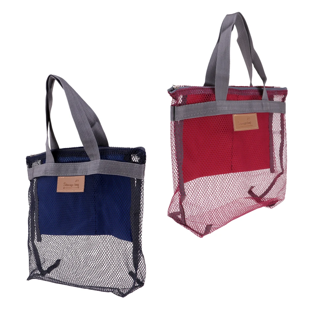 2 Pieces Mesh Shower Caddy Portable Toiletry Tote Gym Bag for College Dorm Bathroom