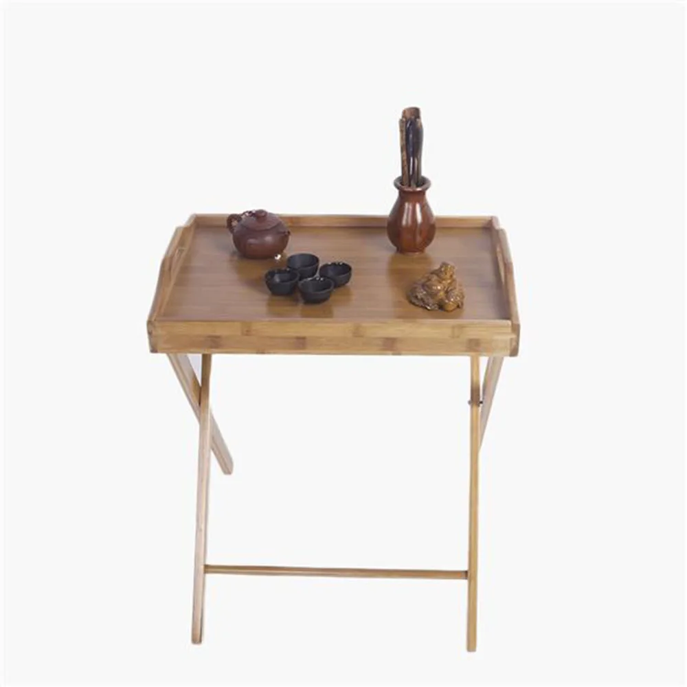 

Bamboo Fine Workmanship Flood Standing Folding Dining-table Save Space Folded Easily Wood Color