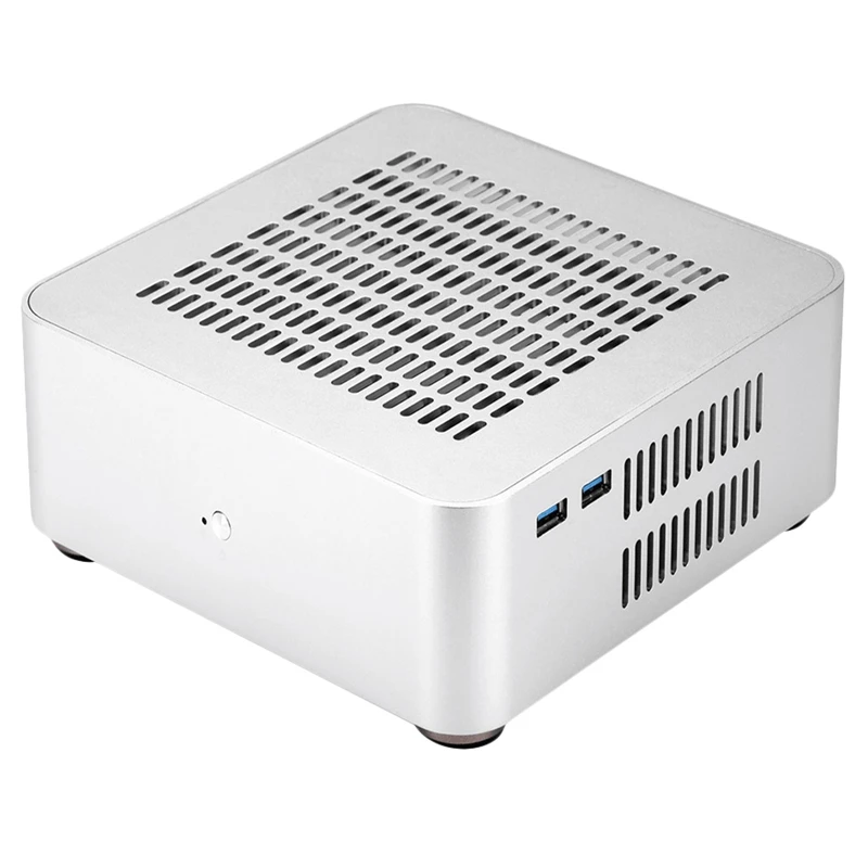 Silver White L80S компьютерные Чехлы алюминиевый корпус настольная материнская рама с Usb 3,0 порт полый для игрового шасси Diy Mini Pc Itx чехол - Цвет: Silver White