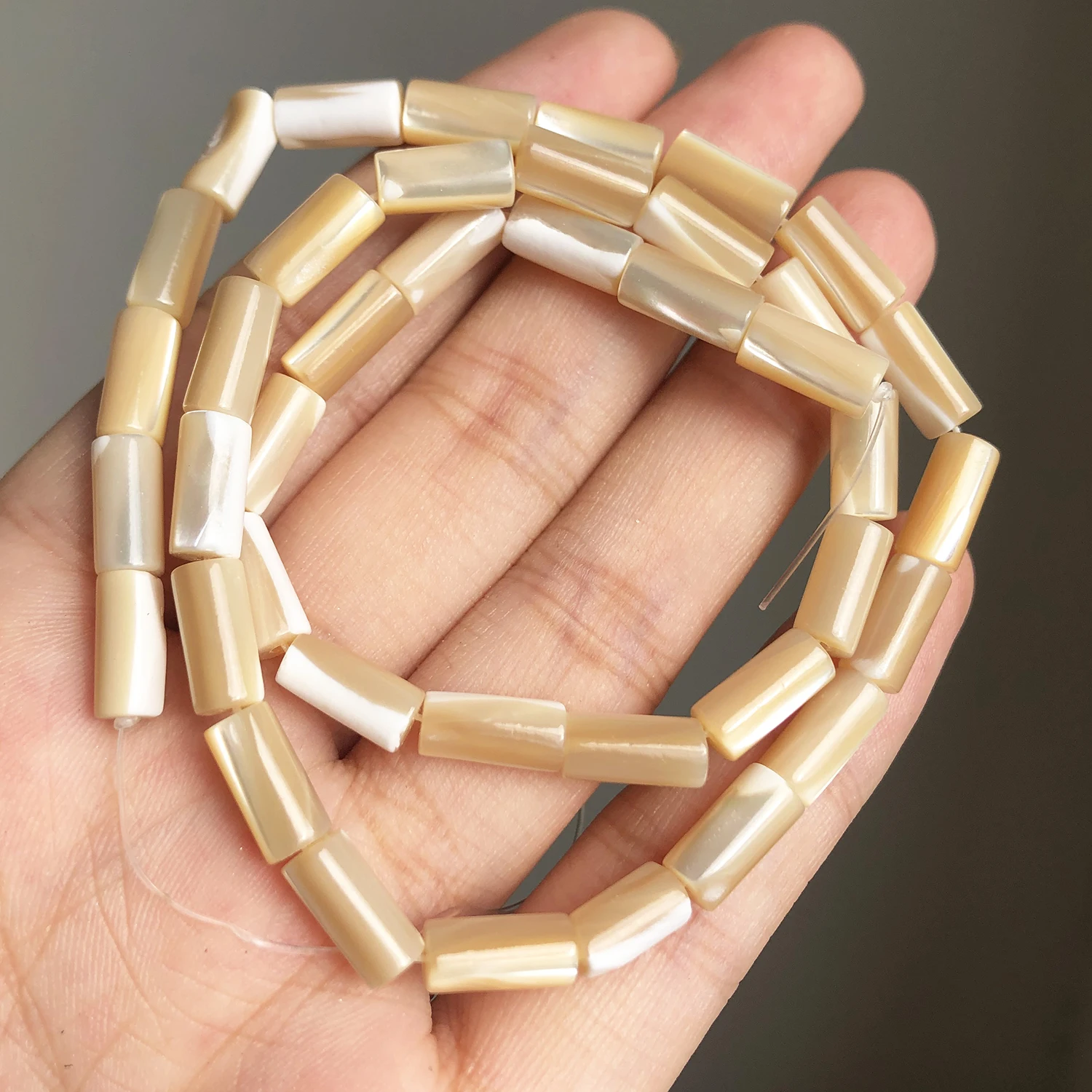 Natürliche weiße Perlmutt Muschelperlen Rondelle Herz Oval Runde Süßwasser Muschelperlen für DIY Schmuckherstellung Armband 15'' – Detail 14