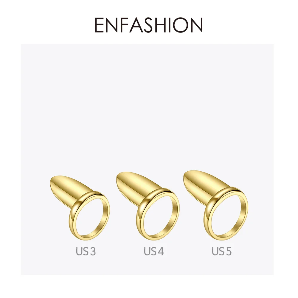 ENFASHION Punk Blank Nail Ring Stainless Steel Simple Finger Rings For Women Accessories Minimalist Fashion Jewelry Gift R194021