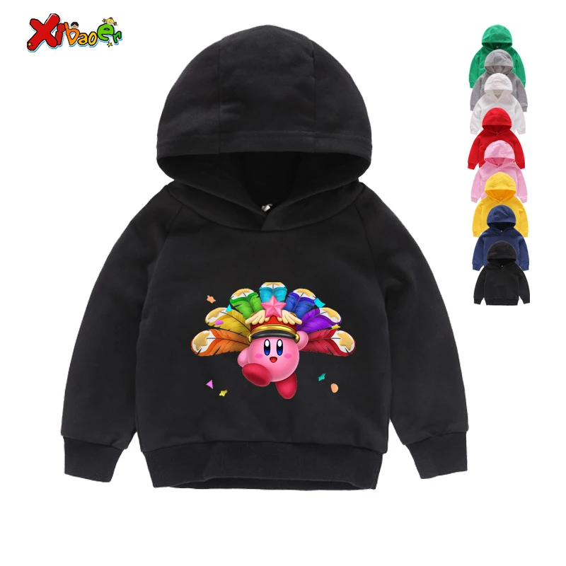 

Cute Kirby Girl Star Hoodies Kids Game Hoodies Sweatshirts Allies Characters Children Winter Long Sleeves Tops Pink Sweatshirts