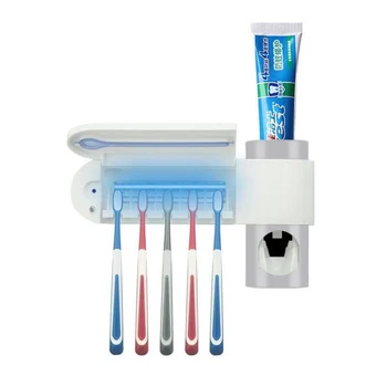 

QDRR Antibacteria UV Toothbrush Holder Automatic Toothpaste Dispenser Sterilize Home Cleaner Sterilize Bathroom Accessories Set