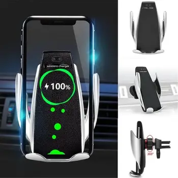 

Wireless Car Charger One Button Car Search Positioning 2.5 Glass Mirror Phone Holder Car Fast Charger Automatic Clamping Mount