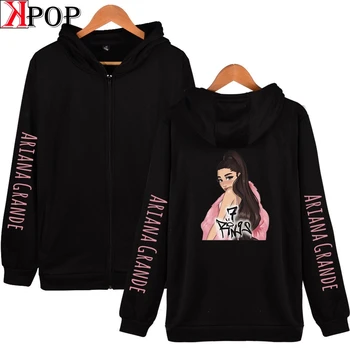 

Ariana Grande cool Basic Hipster Street Hip Hop Winter Women/Men Zipper fashion comfortable kpop Zipper Hoodies Sweatshirt