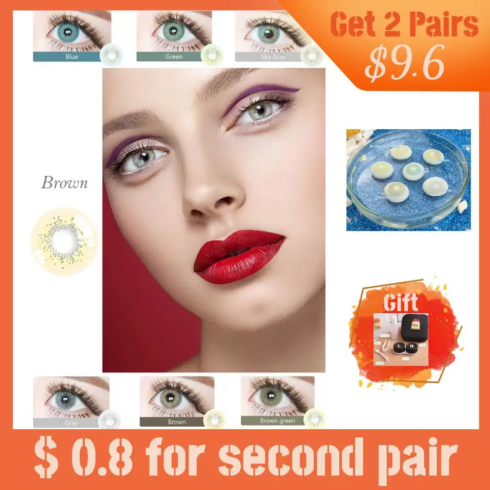 

[Free Shipping] Fancylook ã€Brown Mistã€‘Colored Contact Lenses Myopic Lense with Power 0~800 7 Tone Luxury Eye Len