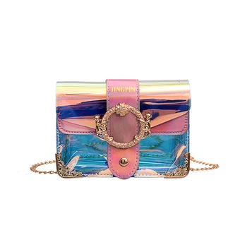 

Laser Bags For Women 2019 Transparent Mini Female Chain Shoulder Bag Fashion Design Crossbody PVC Summer Beach Handbag SS3552