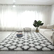 Große Teppiche Für Moderne Wohnzimmer Plüsch Teppich In Wohnung Einfache und Licht Luxus Nordic Design Schlafzimmer Dekoration