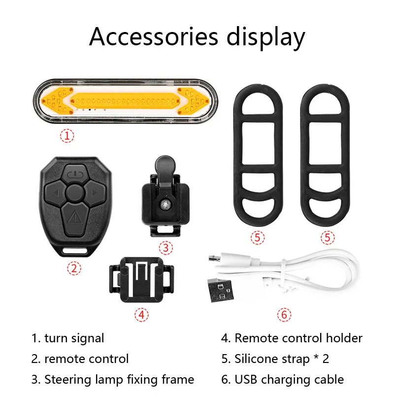 Велосипедный светильник Водонепроницаемый велосипед хвост LED USB аккумуляторная