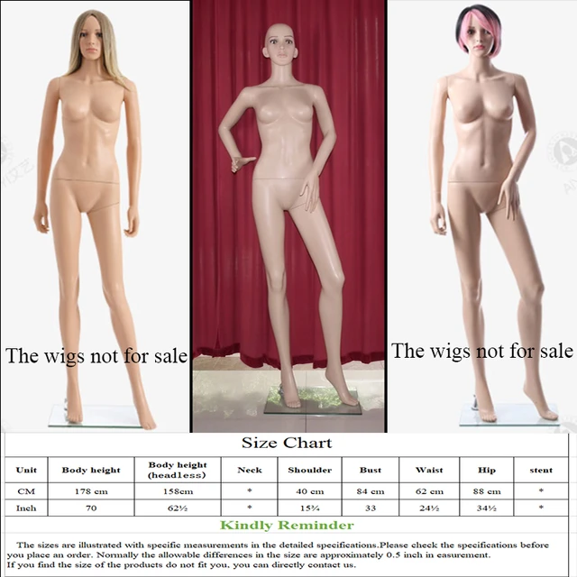 EU & US Body dress show skin color Makeup mannequin Plastic