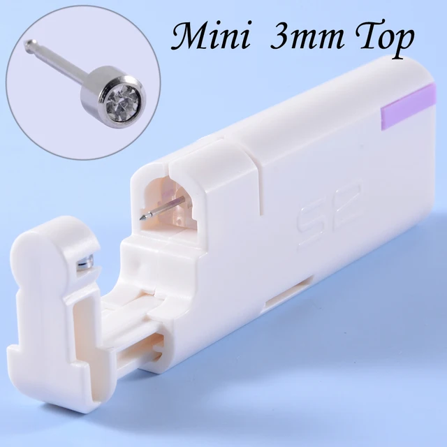 2PCS Ear Nail Gun Disposable Aseptic Household Ear Piercing Gun Portable Ear Piercing Gun Group Sterilized Ear Piercing Unit Pair Silver clear