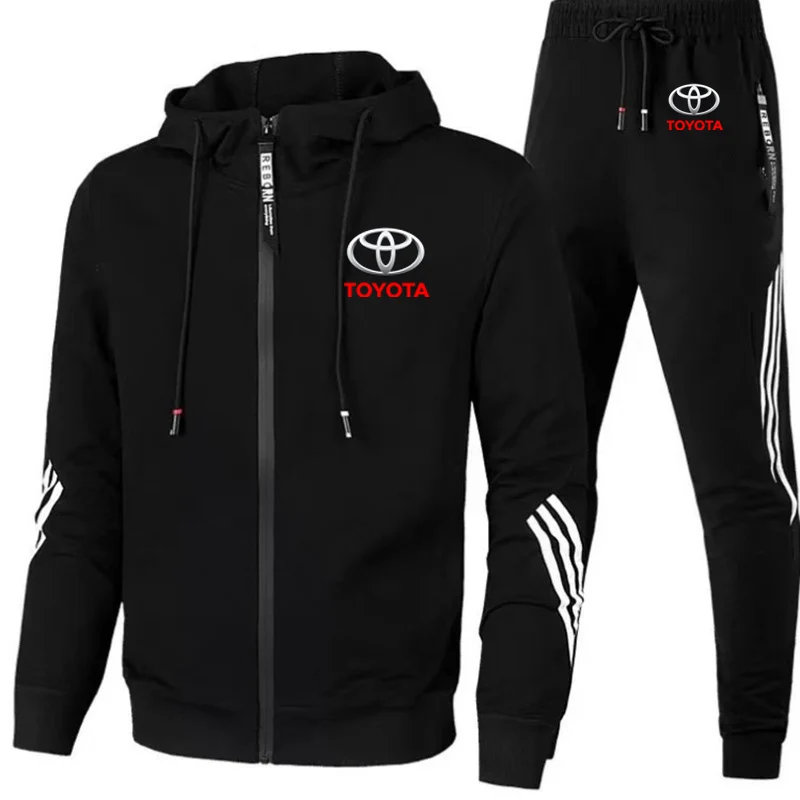 TOYOTA Logo 2021 New Men's Printing Breathable Sports Leisure Jogging Hoodie + Sports Pants Two Piece Suit In Spring And Summer tracking device