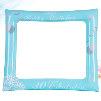 

Inflatable Photo Frame Birthday Party Picture Frame PVC Large Photograph Props Party Supplies Blue