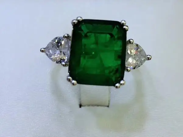 925 пробы серебряные ювелирные изделия великолепные прямоугольный дикий благородное кольцо натуральный зеленый камень, украшенное стразами и большим серебряное кольцо женских украшений