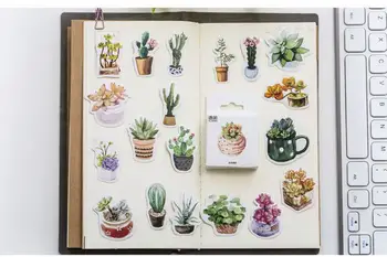 

500sets,50pcs/set Cute Succulent Plants Diary Paper Lable Sealing Stickers Crafts Scrapbooking Decorative Lifelog DIY Stationery