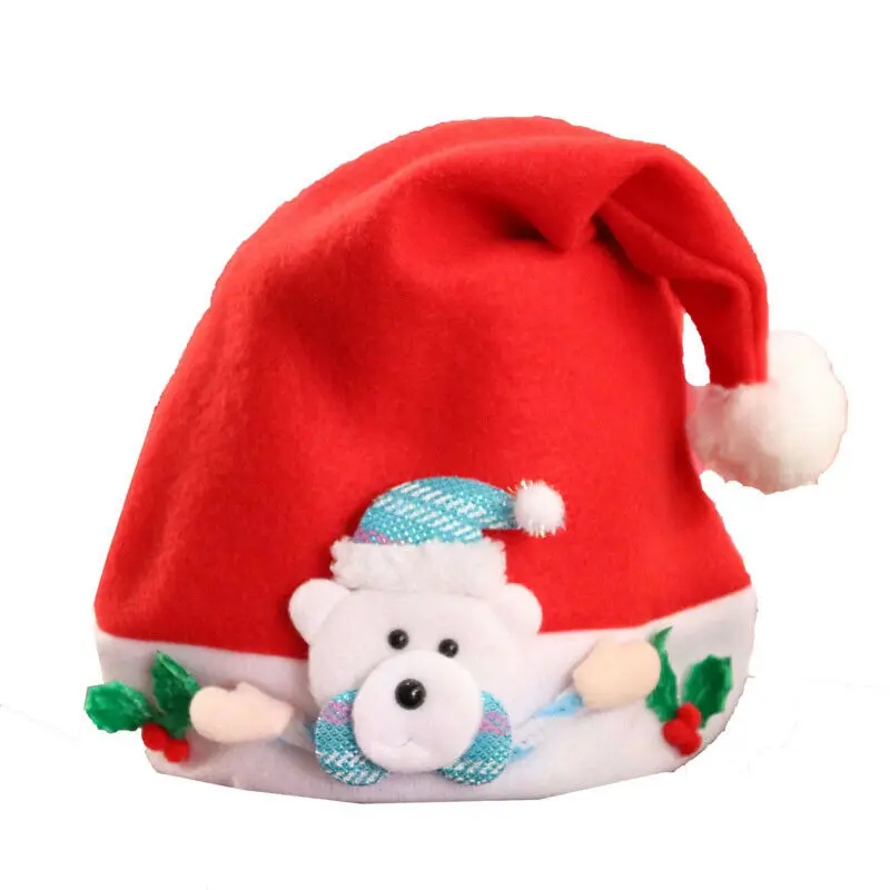 Kid Bear Милая Одинаковая одежда для семьи, светодиодный Рождественский головной убор Санта-Клауса, оленя, снеговика, вечерние кепки для взрослых и детей, светодиодный головной убор, 3 стиля - Цвет: Kid Bear