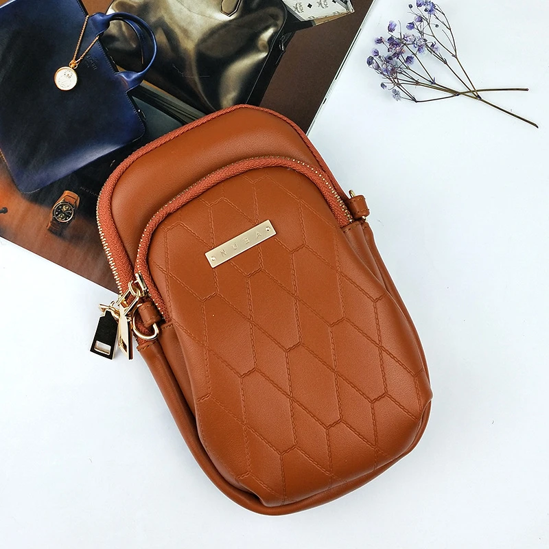 L028 brown Женские сумки, мини-сумка, красочные сумки для сотового телефона, простые маленькие сумки через плечо, повседневные женские сумки с клапаном, держатель для карт, сумка через плечо - Цвет: L028 brown